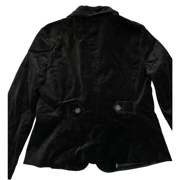 Friotto Velvet Blazer Womens Size 10 Black Career Suit Jacket Soft Sports Coat - Picture 4 of 13